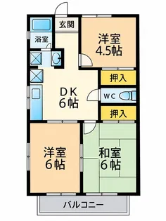 スカイハイツA棟【1階】の間取り