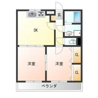 ブレインマンション戸祭【1階】の間取り
