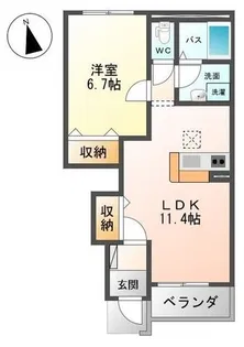 スターブルKIY【1階】の間取り