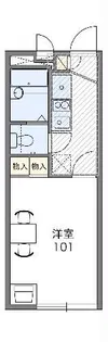 レオパレスグランドール若狭【2階】の間取り