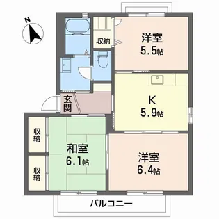 ディアス千原 3【2階】の間取り