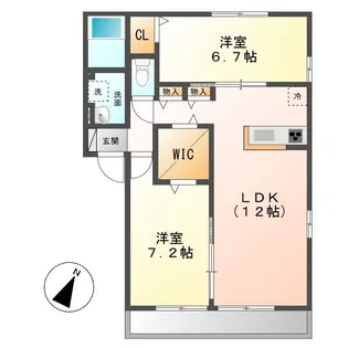 オアシスきざしA【2階】の間取り