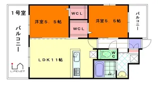 プランドール高砂【6階】の間取り