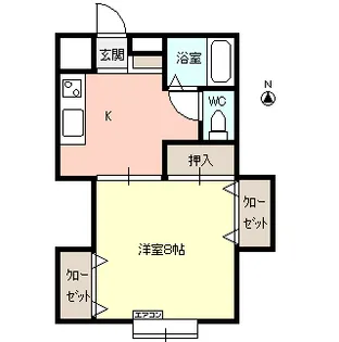 江口第一アパート【1階】の間取り