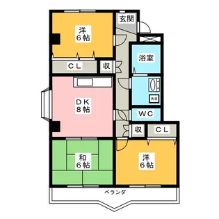 ハウスロイヤル21【3階】の間取り