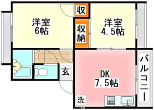 センダハイツ【1階】の間取り