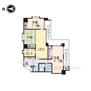 メイツ四条烏丸【9階】の間取り
