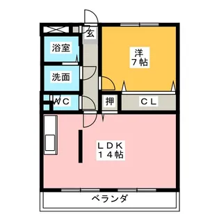 プロミネント石薬師【2階】の間取り