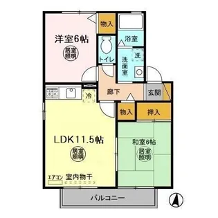 茨城県ひたちなか市大字中根【アパート】の間取り