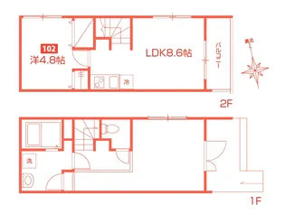 MELDIA茅ヶ崎【1階】の間取り