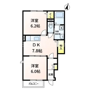 鹿児島県姶良市西餅田【アパート】の間取り