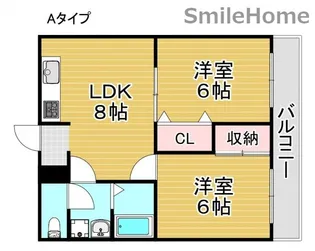 マンションマウンテン御崎【1階】の間取り