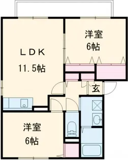 モナーチハイツA【1階】の間取り