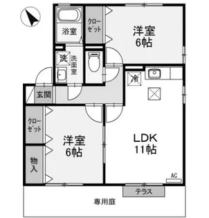 群馬県伊勢崎市太田町【アパート】の間取り