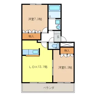 アリエス不二【2階】の間取り