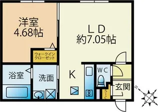北海道札幌市西区二十四軒四条6【マンション】の間取り