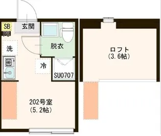 東京都中野区若宮1【アパート】の間取り