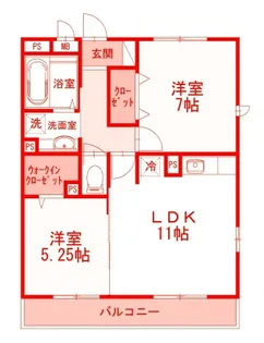 1LDKの間取り画像