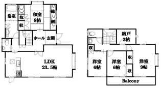 広島県東広島市高屋高美が丘9【一戸建】の間取り