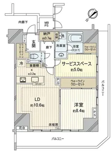 エクセレントシティ本八幡駅前サザンライズ【14階】の間取り