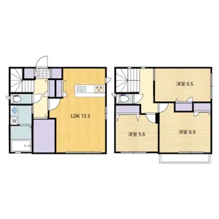 岡山県岡山市北区津島京町3【一戸建】の間取り