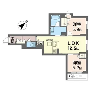 クライン ヴァルトI【1階】の間取り