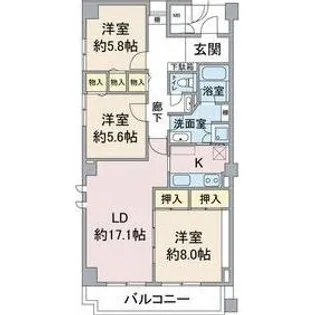 愛知県名古屋市守山区小幡南2【マンション】の間取り
