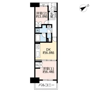 UR川崎旭町ハイツ【9階】の間取り