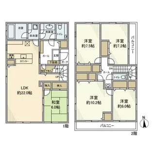 東京都世田谷区代沢2【一戸建】の間取り