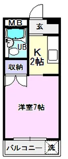 レインボーハイツ【1階】の間取り