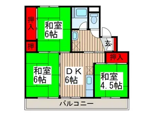 ビレッジハウス上尾向原4号棟【5階】の間取り