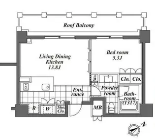 オーパスレジデンス恵比寿【4階】の間取り