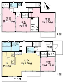 茨城県つくば市谷田部陣場【一戸建】の間取り