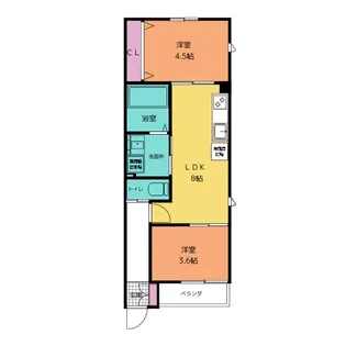 APARTMENT宝生町【2階】の間取り