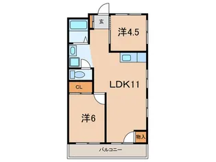 シティ南武庫【2階】の間取り