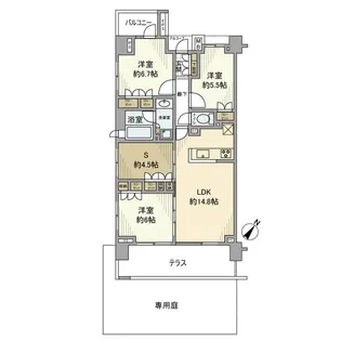 カーサ・ダルテ【1階】の間取り