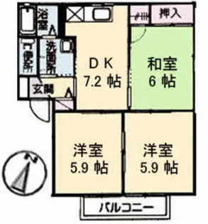クレール華 A棟【1階】の間取り
