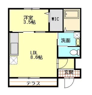 リバーフロント長浜【1階】の間取り