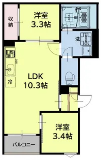 REGALEST東照宮 South east【1階】の間取り