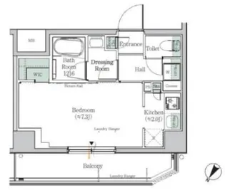 ONE ROOF RESIDENCE KIBA EAST【3階】の間取り