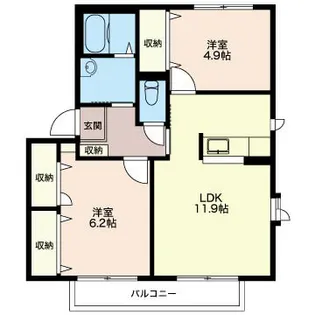 アルブル1番館【1階】の間取り
