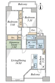 グラン・コート洛央万寿寺【2階】の間取り