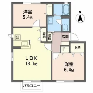 コーラルタウンD【1階】の間取り