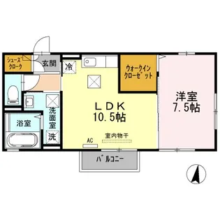 クレセント ピア【1階】の間取り