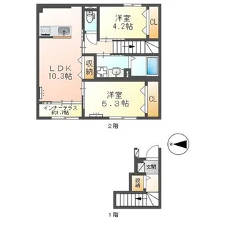 アムグラースI【1階】の間取り