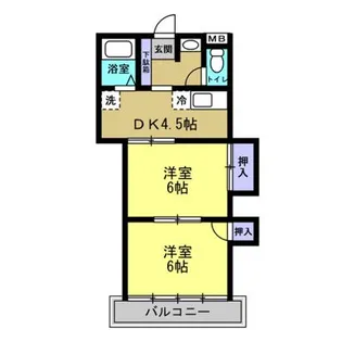 ヴィラ東川口【4階】の間取り