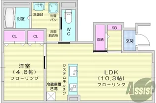 アインタウゼント2【1階】の間取り