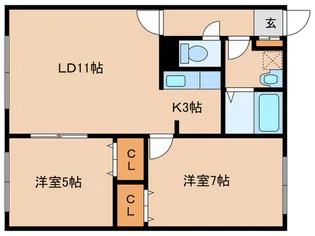 エリザベ-ト菊水【2階】の間取り