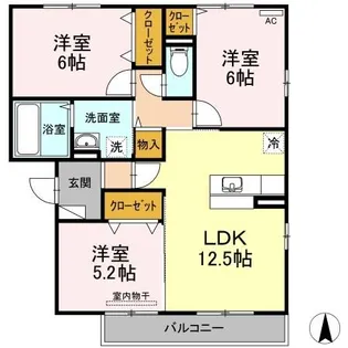 フェリス高柳【3階】の間取り