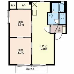 フォレストパル【2階】の間取り
